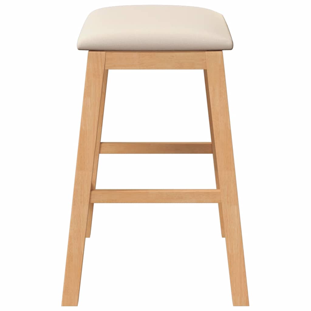 Barstühle mit Kissen 2 Stk. Braun Massivholz Gummibaum