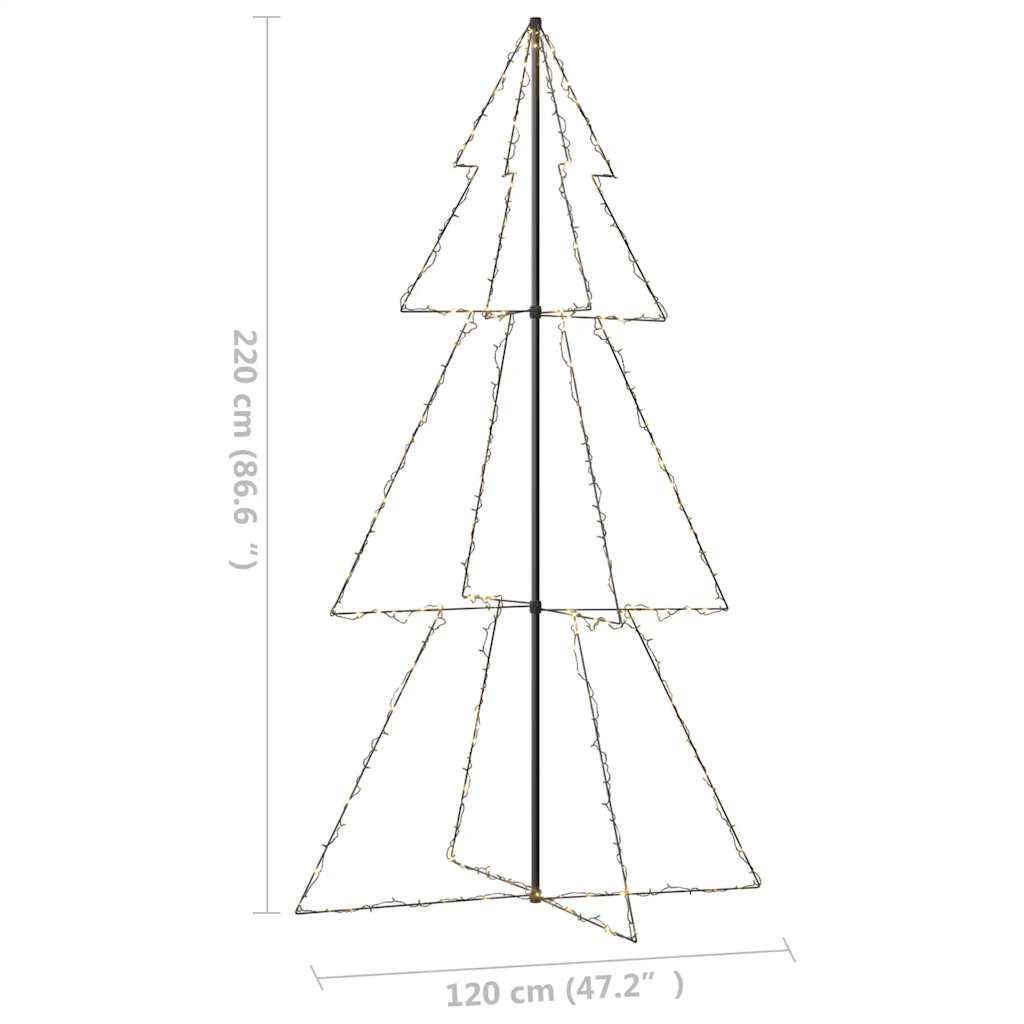 Weihnachtsbaum in Kegelform 160 LEDs Indoor & Outdoor 78x120 cm