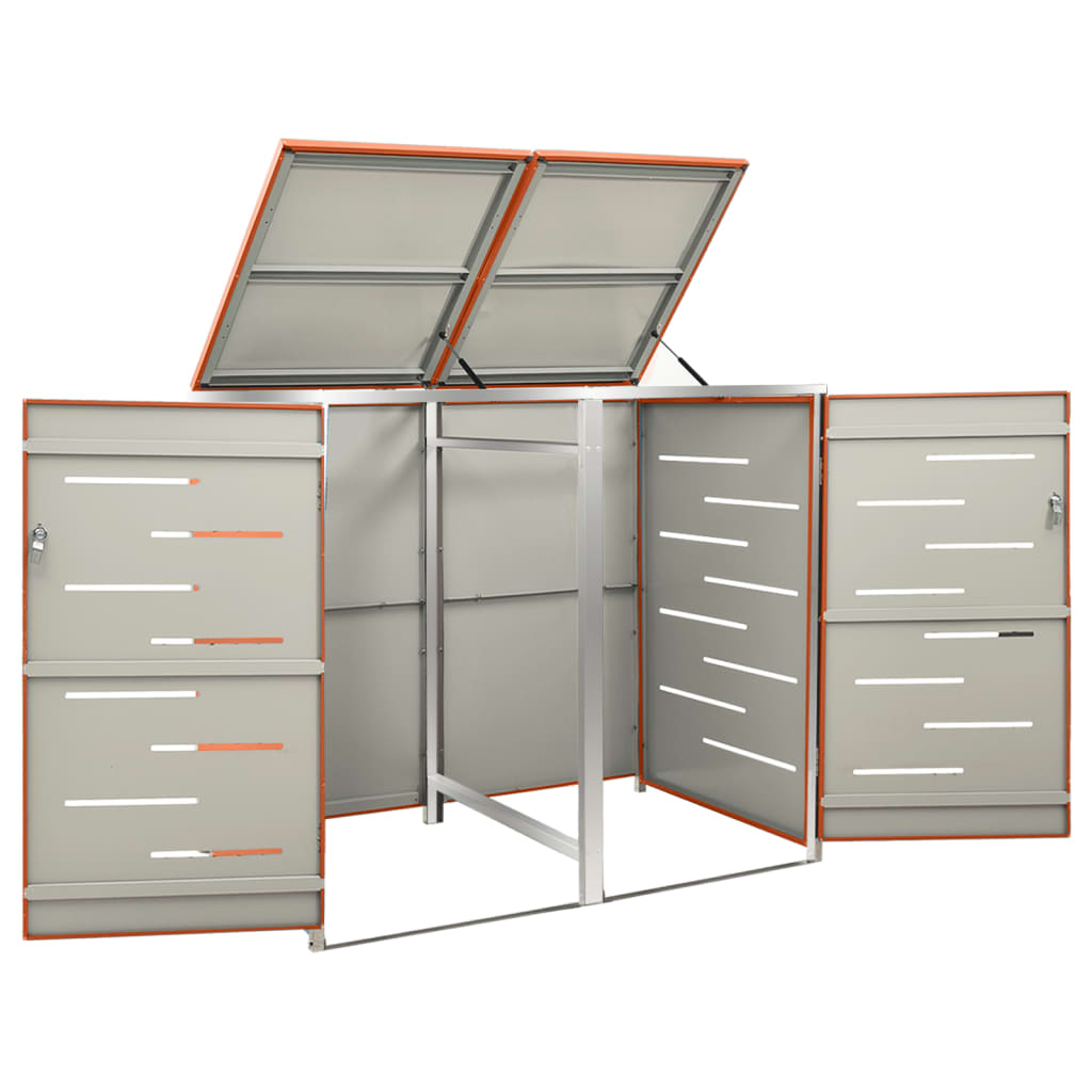 Mülltonnenbox für 3 Tonnen 207x77,5x112,5 cm Edelstahl