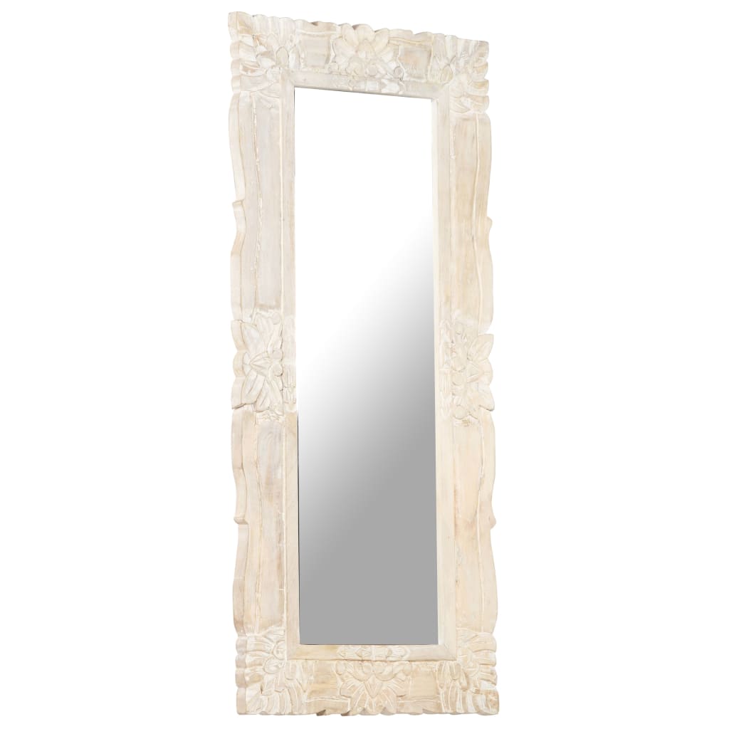 Spiegel Weiß 80x50 cm Mango Massivholz