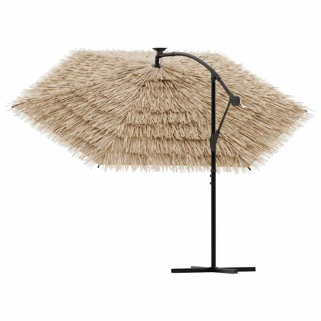 Sonnenschirm mit LED und Stahlmast Braun 246x246x230 cm