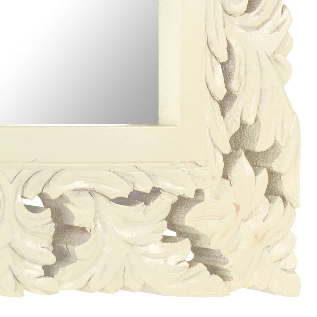 Spiegel Handgeschnitzt Braun 50x50 cm Massivholz Mango