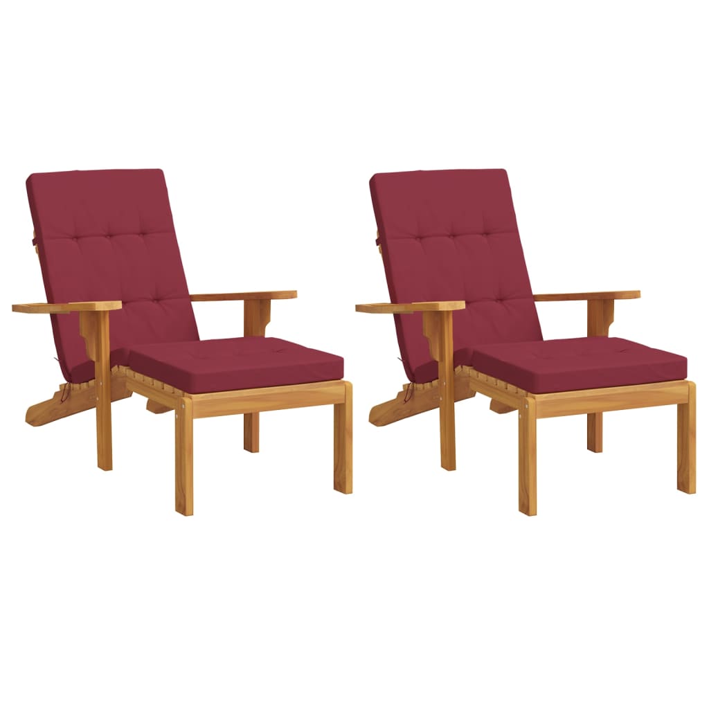 Liegestuhl-Auflagen 2 Stk. Creme Oxford-Gewebe