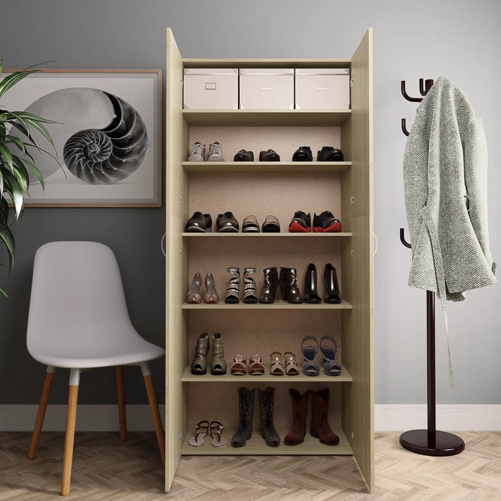 Schuhschrank Weiß 80x35,5x180 cm Holzwerkstoff