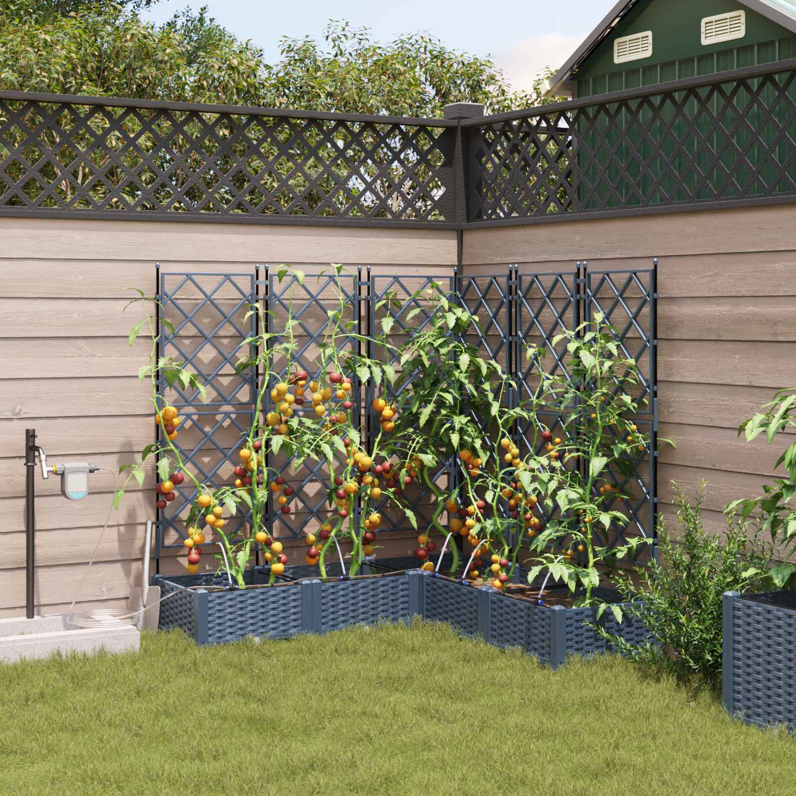 Garten-Pflanzgefäß 4 Stk. Braun 160 x 40 x 22 cm PP
