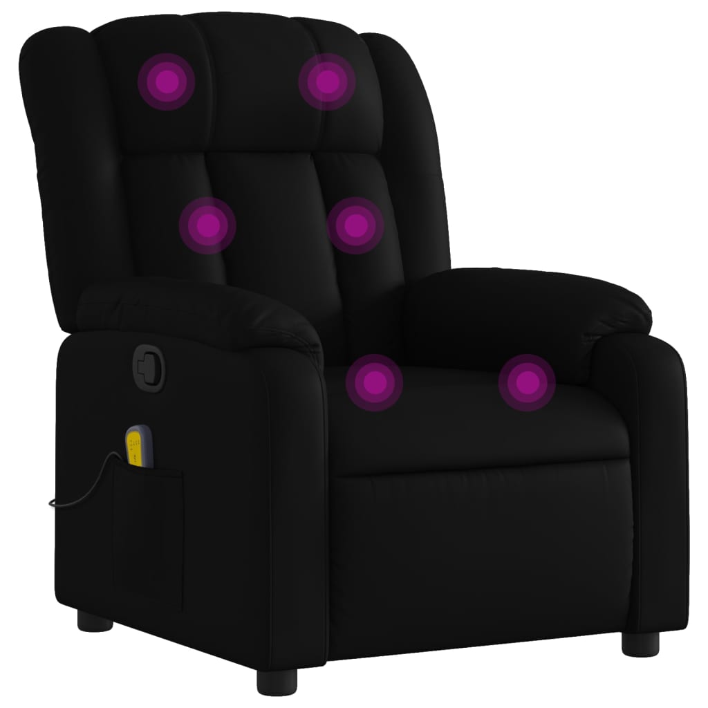 Massage-Relaxsessel, Kunstleder, Schwarz