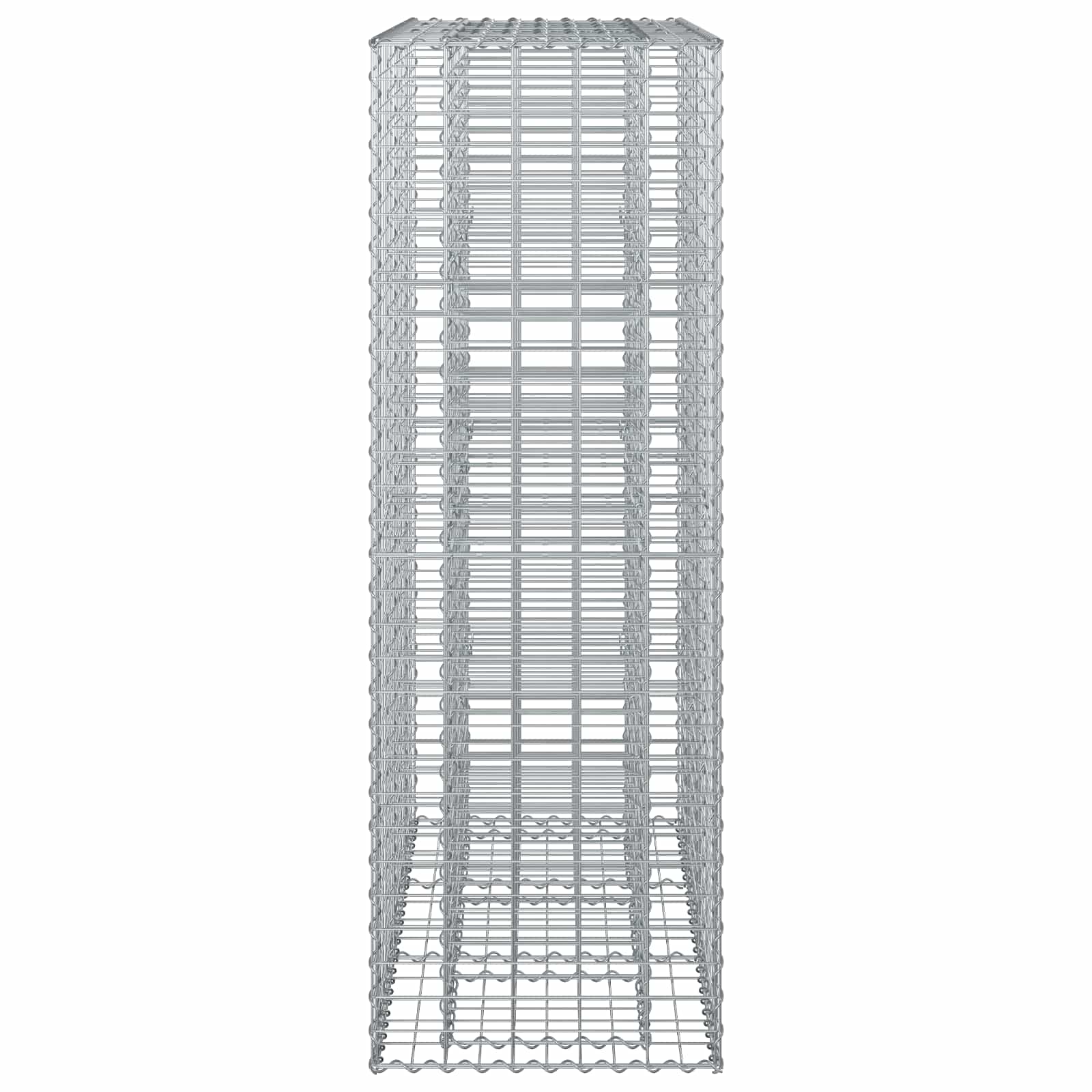 Gabionen Hochbeet 2 pcs Silber 260 x 60 x 55 cm