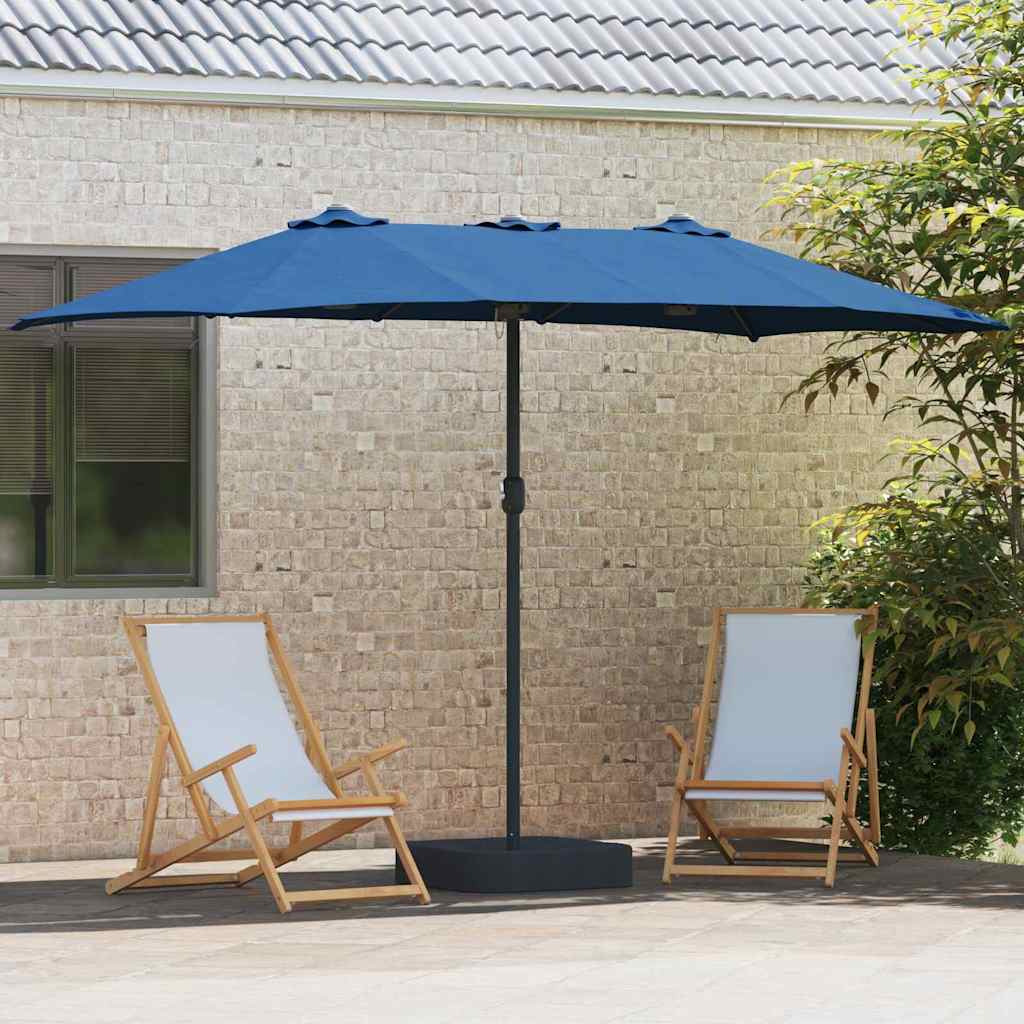 Garten-Sonnenschirm Sand 385 x 209 x 244 cm Polyester und Stahl