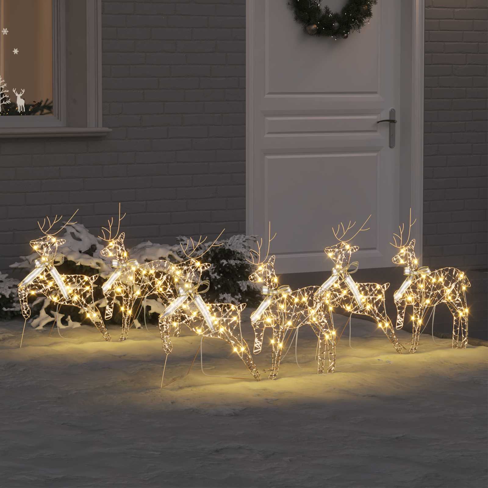 LED Rentiere 4 pcs Gold Stoff
