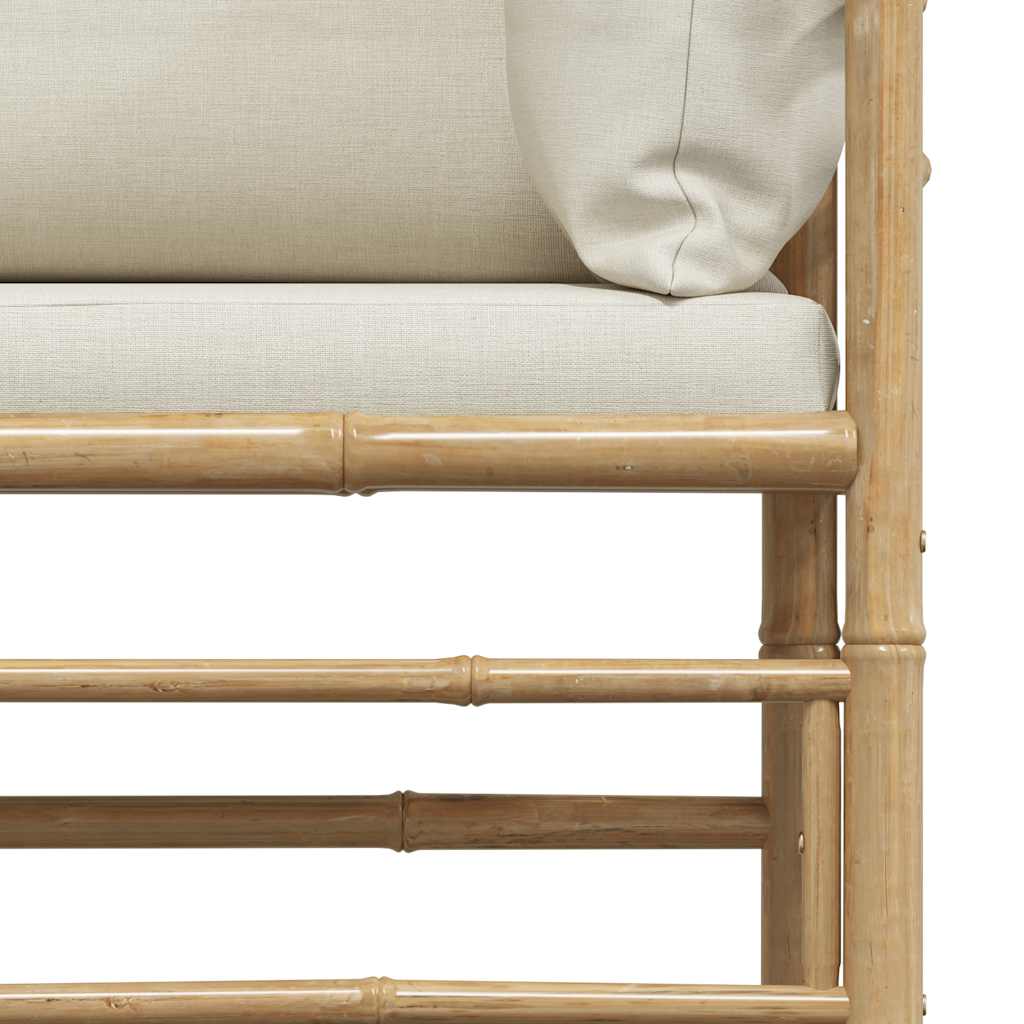 3-tlg. Garten-Lounge-Set mit Kissen Bambus