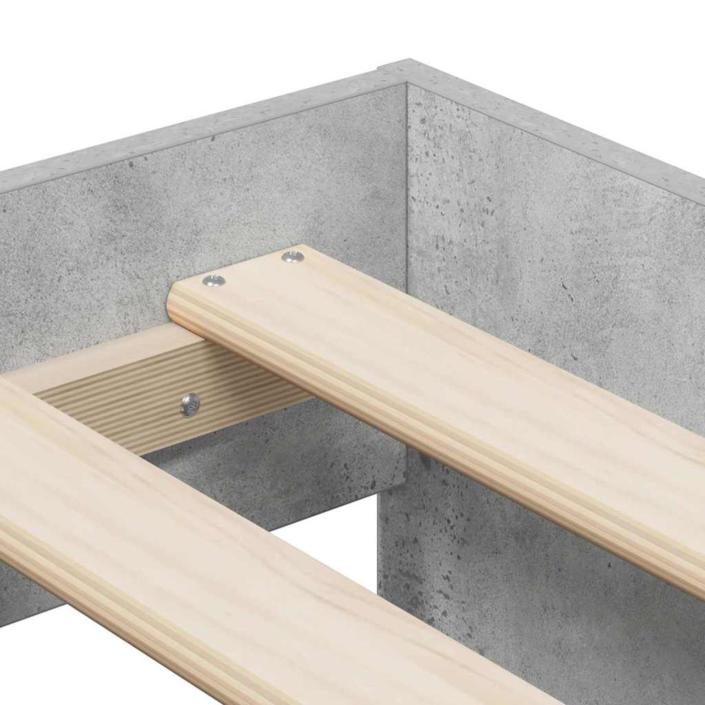 Aufbewahrungsbettgestell mit Speicher Weiß 80 cm Holzwerkstoff