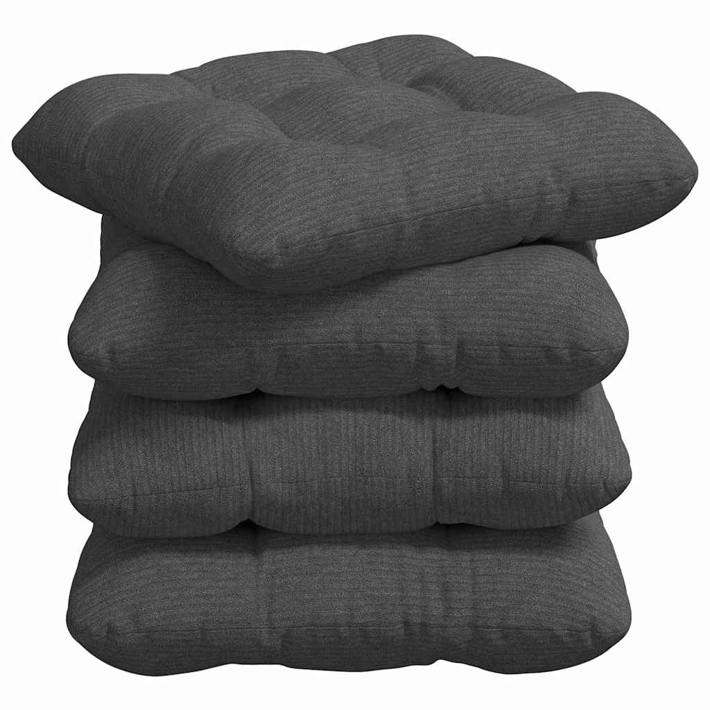 Sitzkissen 4 pcs Hellgrau 40 x 40 cm Cordstoff