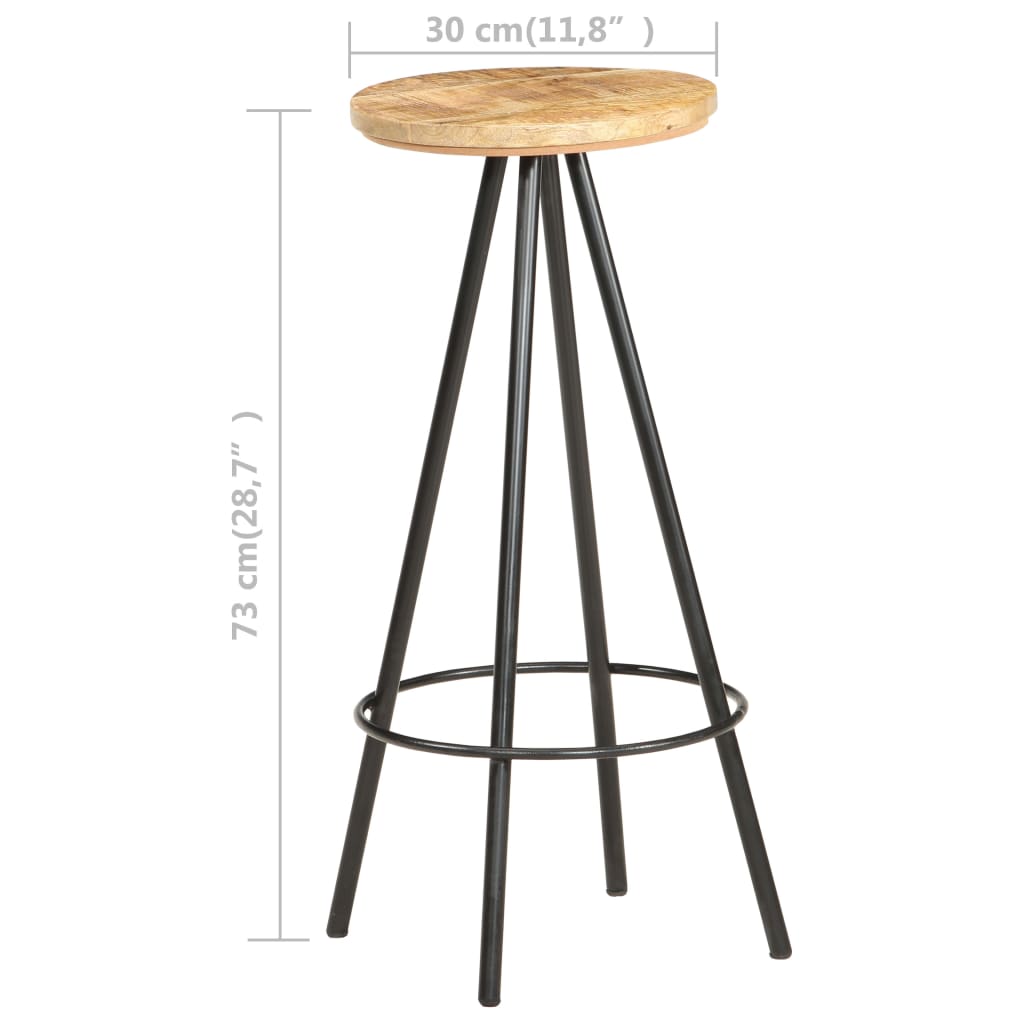 Barhocker 2 Stk. Massives Altholz