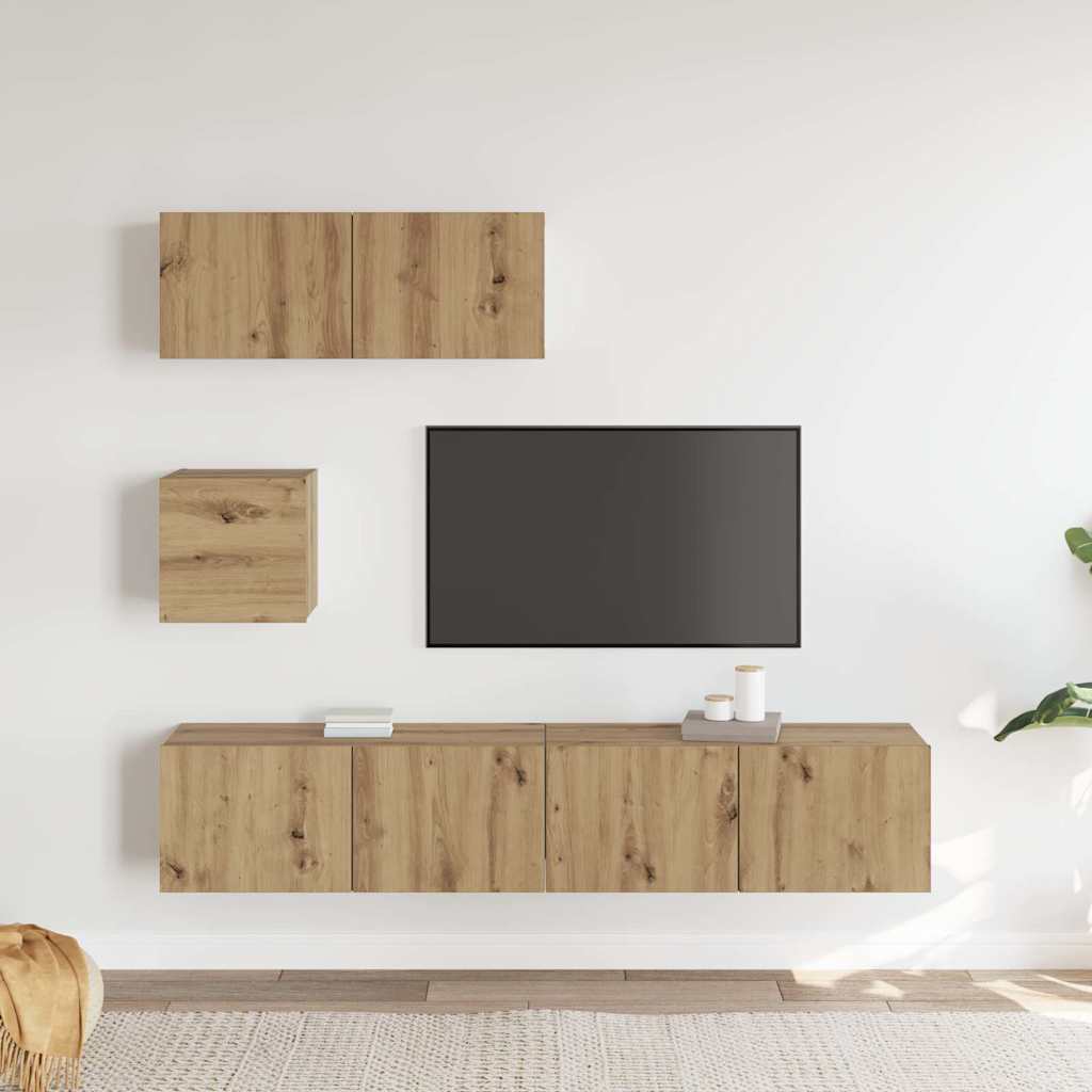 4-tlg. TV-Schrank-Set Sonoma-Eiche Holzwerkstoff