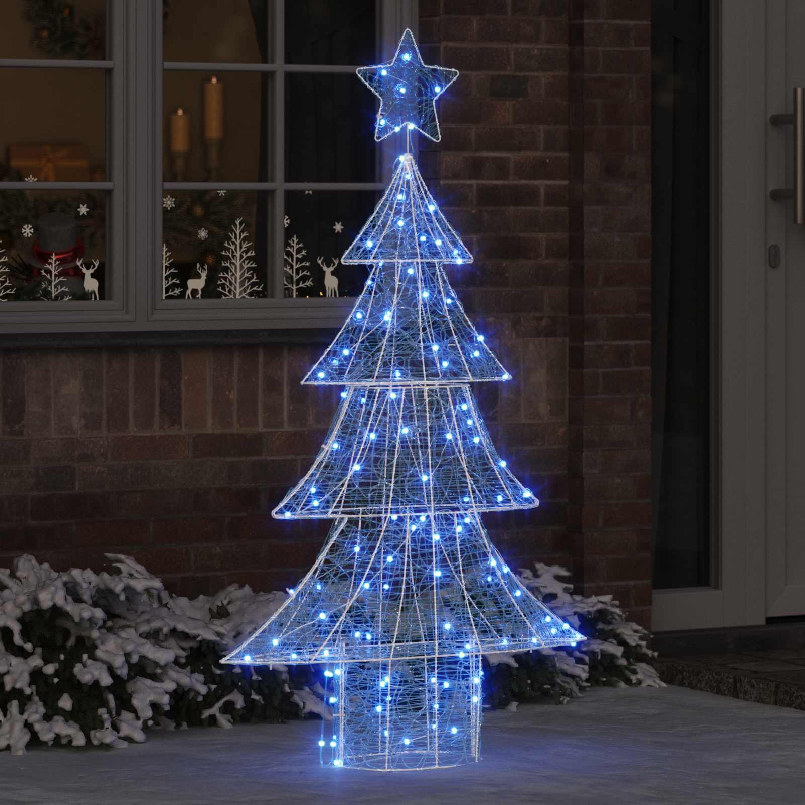 Weihnachtsbaum mit 100 LEDs Warmweiß 120 cm Acryl