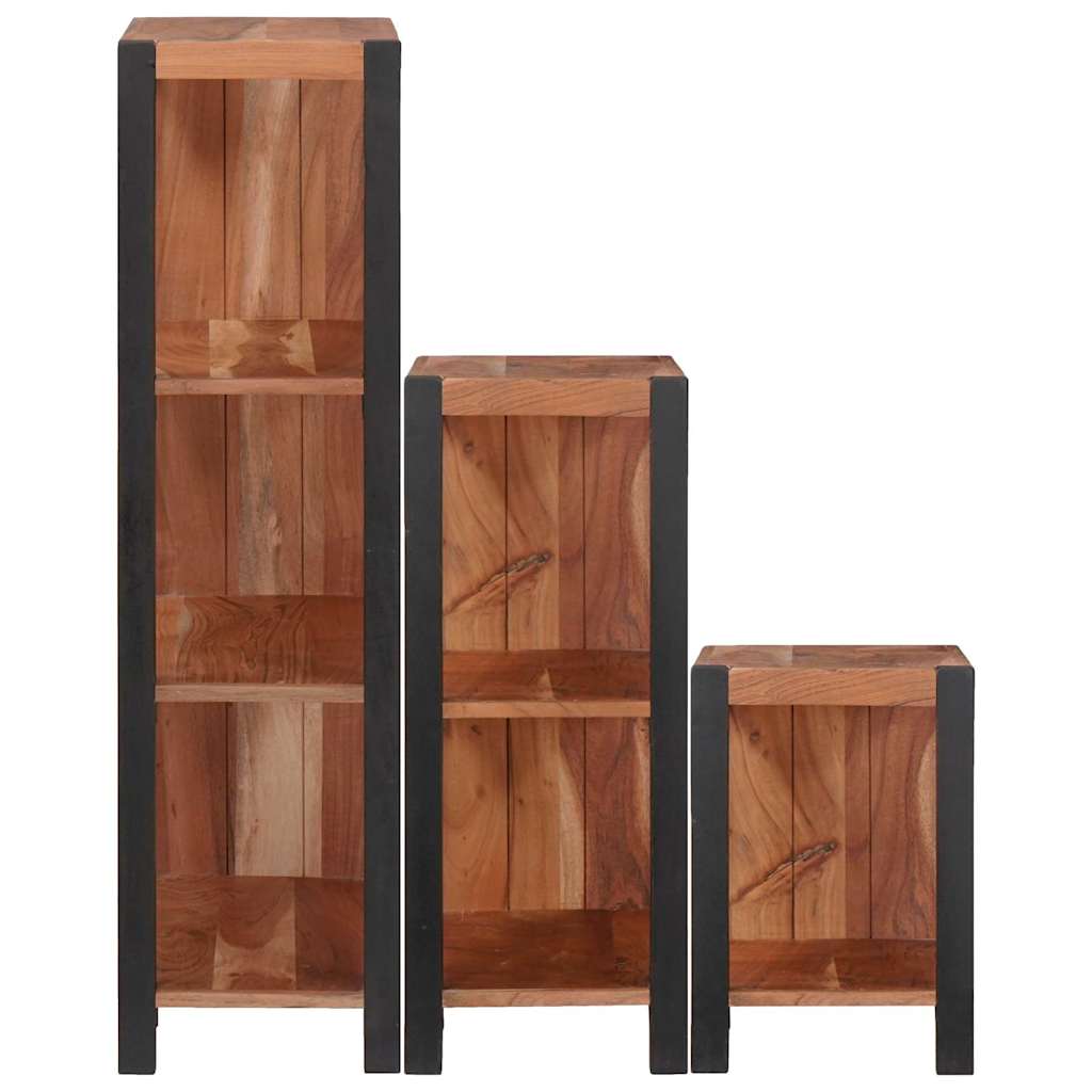 Bücherregal 3 pcs Braun 50 x 30 x 110 cm Massivholz Akazie