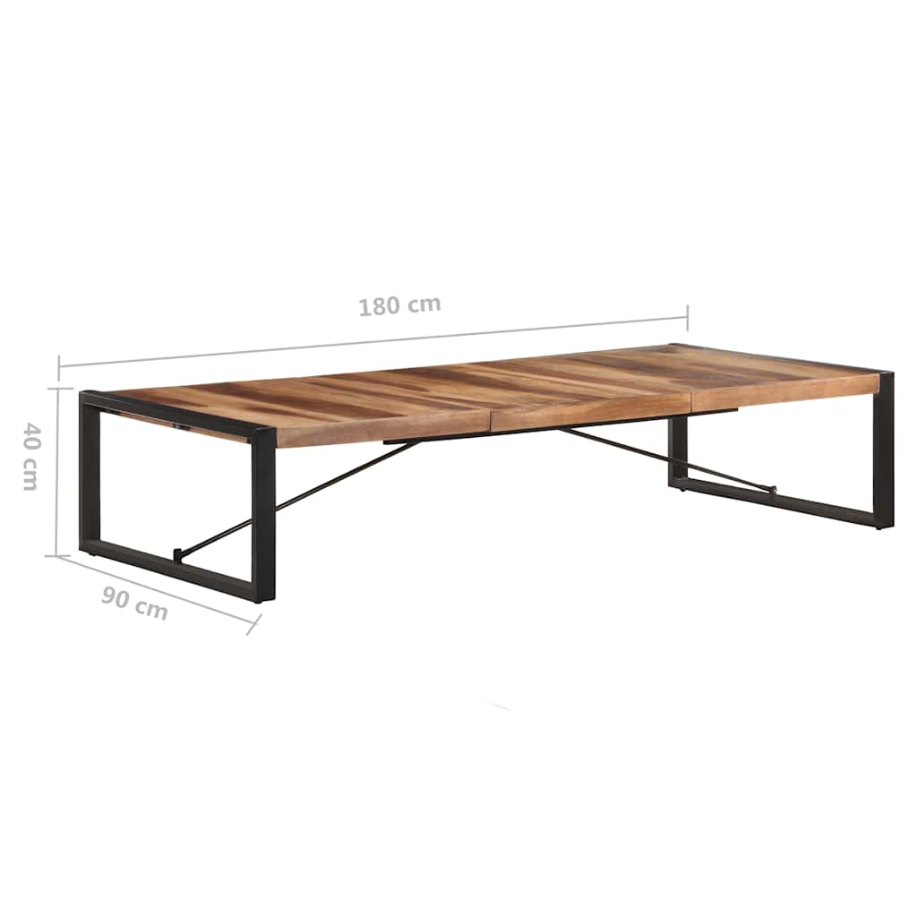 Couchtisch 140x140x40 cm Raues Mangoholz