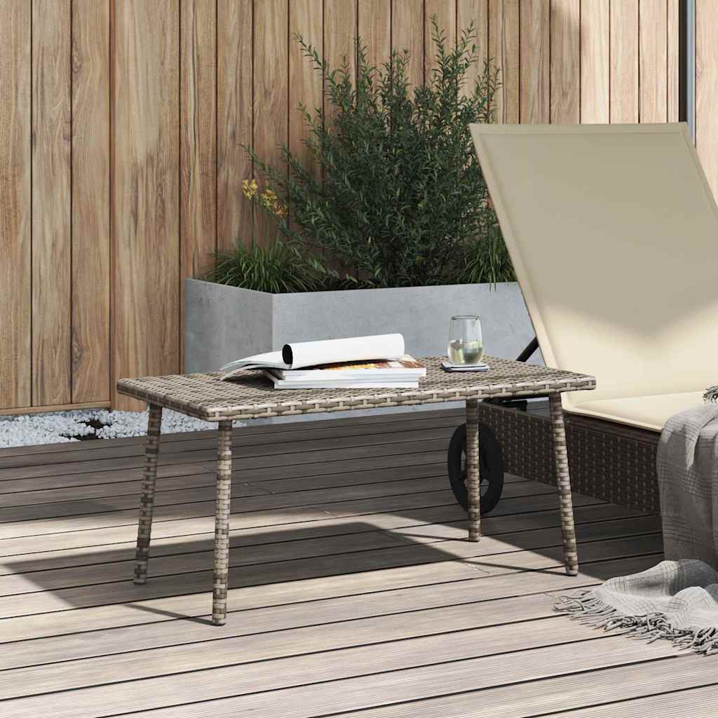 Garten-Couchtisch Rechteckig Schwarz 40x40x37 cm Poly Rattan