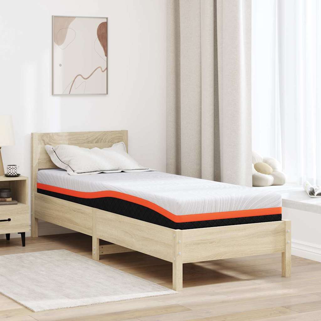 Matratze Weiß und Schwarz 80 x 160 cm Jacquard-Stoff