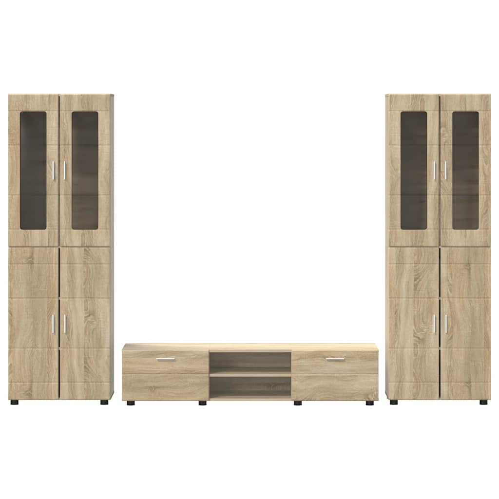 Highboard mit Regal FLORIN Weiß 60 x 35 x 182 cm Holzwerkstoff