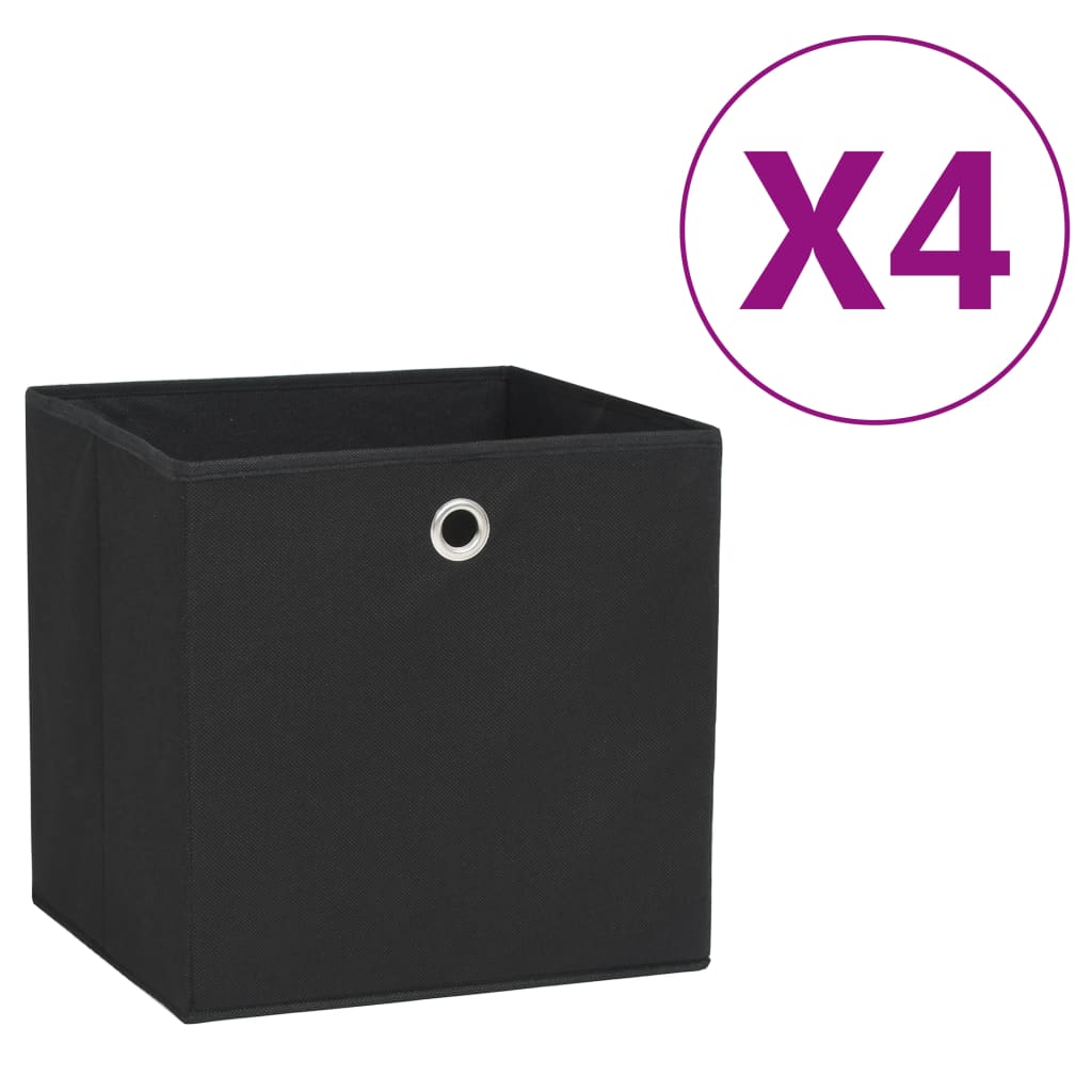 Aufbewahrungsboxen mit Deckeln 10 Stk. 28x28x28 cm Schwarz