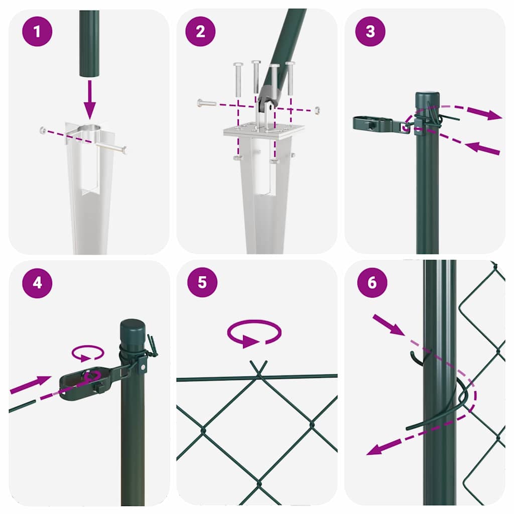 Outdoor Kettenglied-Zaun Erdfixierung 10 x 0,4 m Grün Netz
