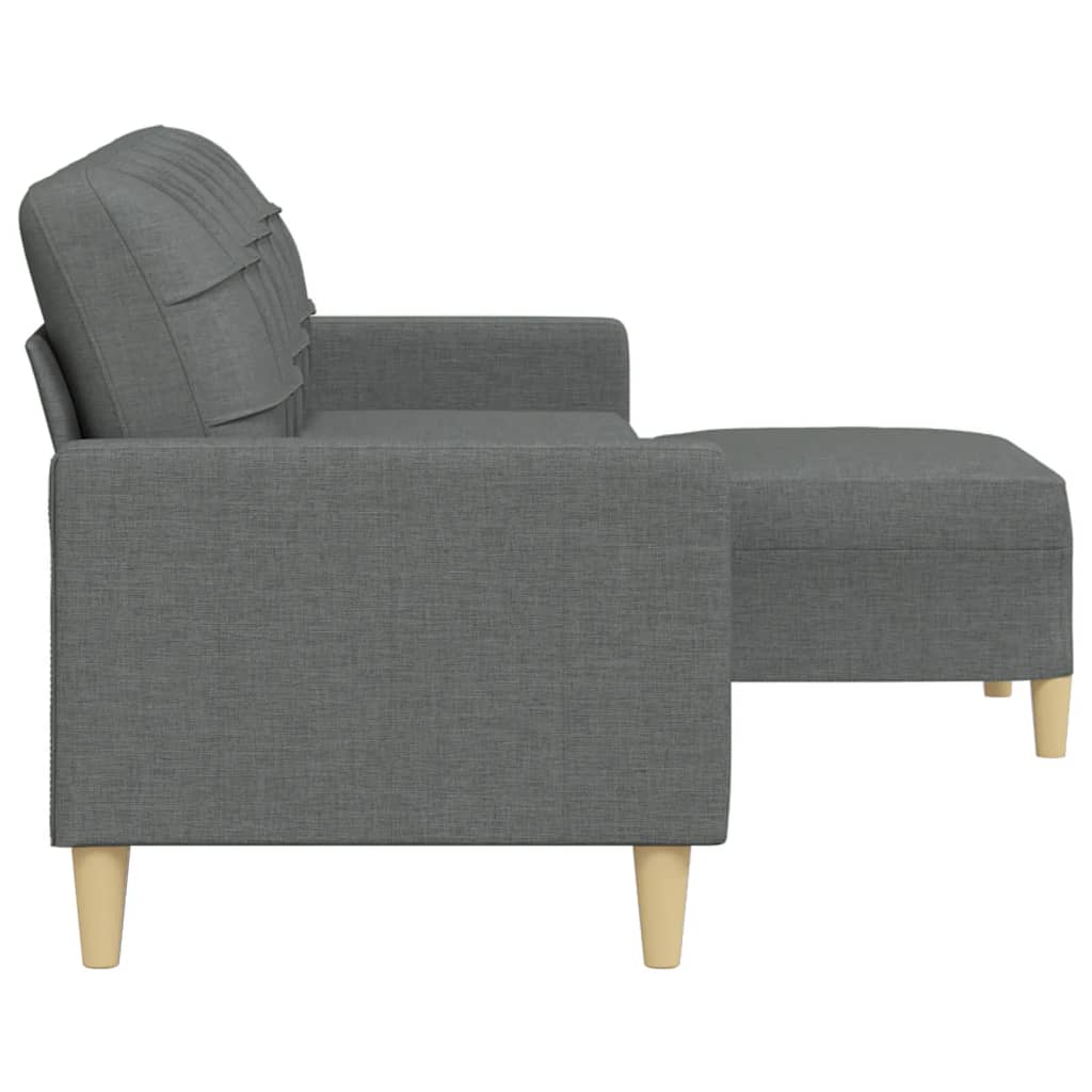 3-Sitzer-Sofa mit Hocker Taupe 180 cm Stoff