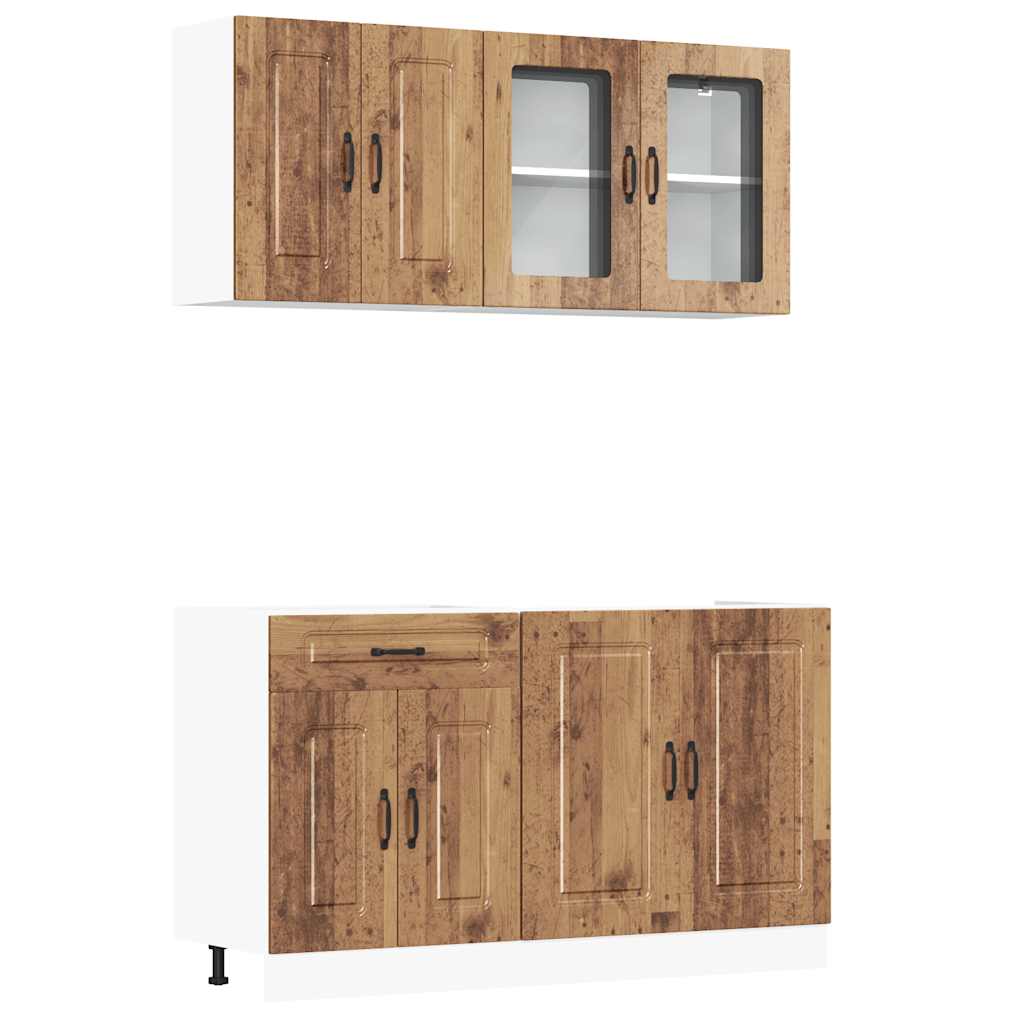 4-tlg. Küchenschrank-Set Kalmar Weiß Holzwerkstoff