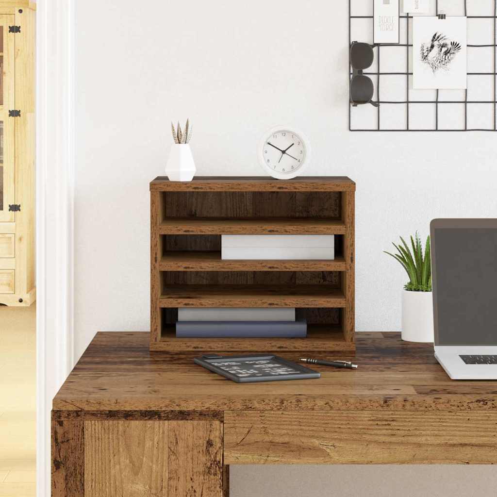 Schreibtisch-Organizer Weiß 36x26x29,5 cm Holzwerkstoff