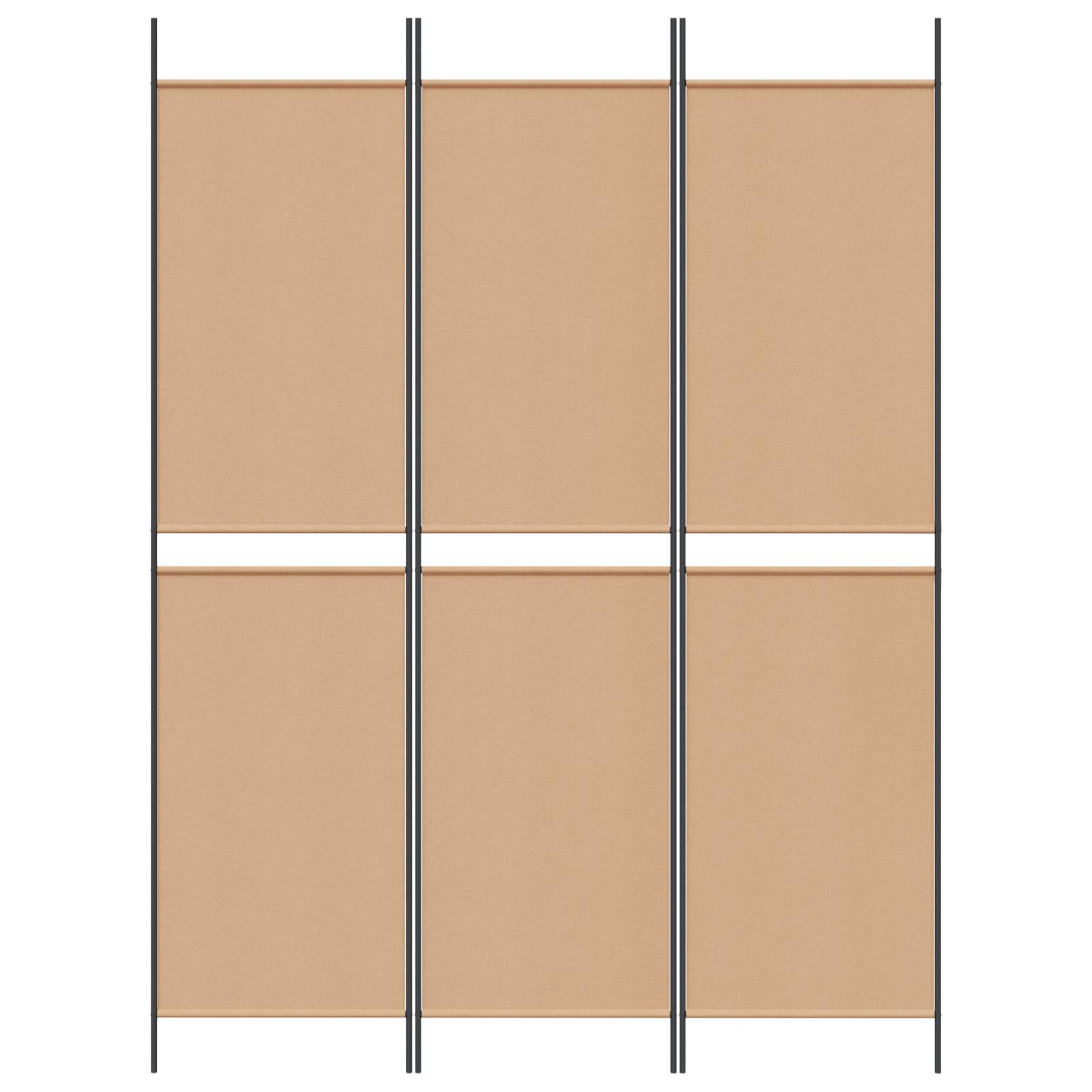 3-teiliger Raumteiler Beige 150 x 180 cm Stoff