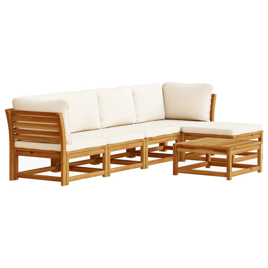 4-tlg. Garten-Lounge-Set mit Kissen Massivholz Akazie