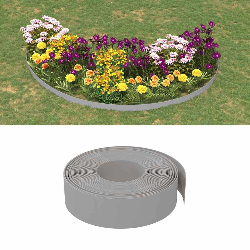 Gartenumrandung 25 m 10 cm PE Grau