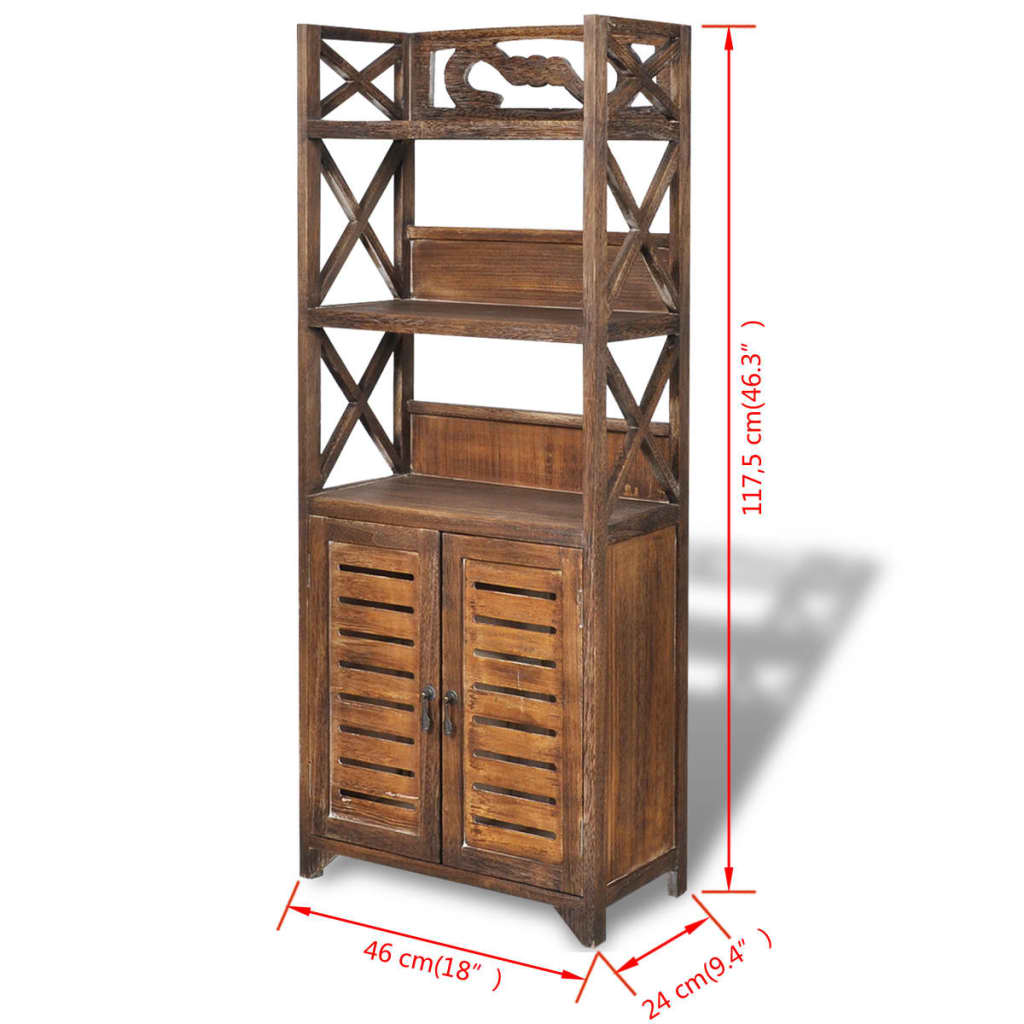 Badezimmerschrank Albuquerque Holz Weiß 46x24x117,5 cm
