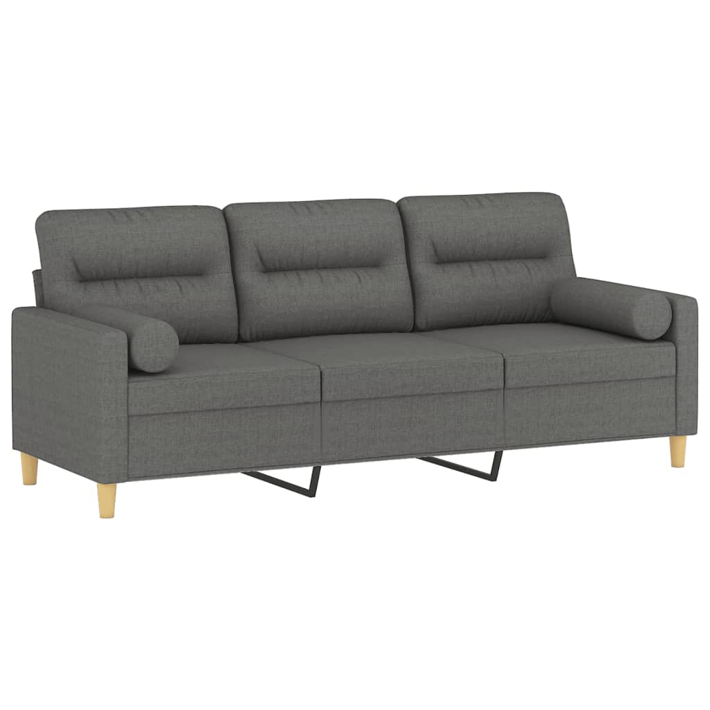 2-Sitzer-Sofa mit Zierkissen Braun 120 cm Stoff