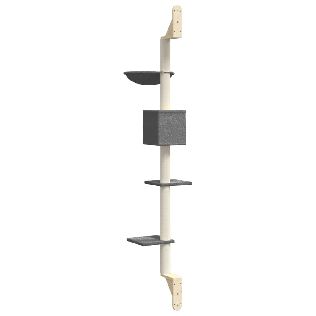 Kratzbaum mit Kratzsäule Wandmontage Creme 187 cm