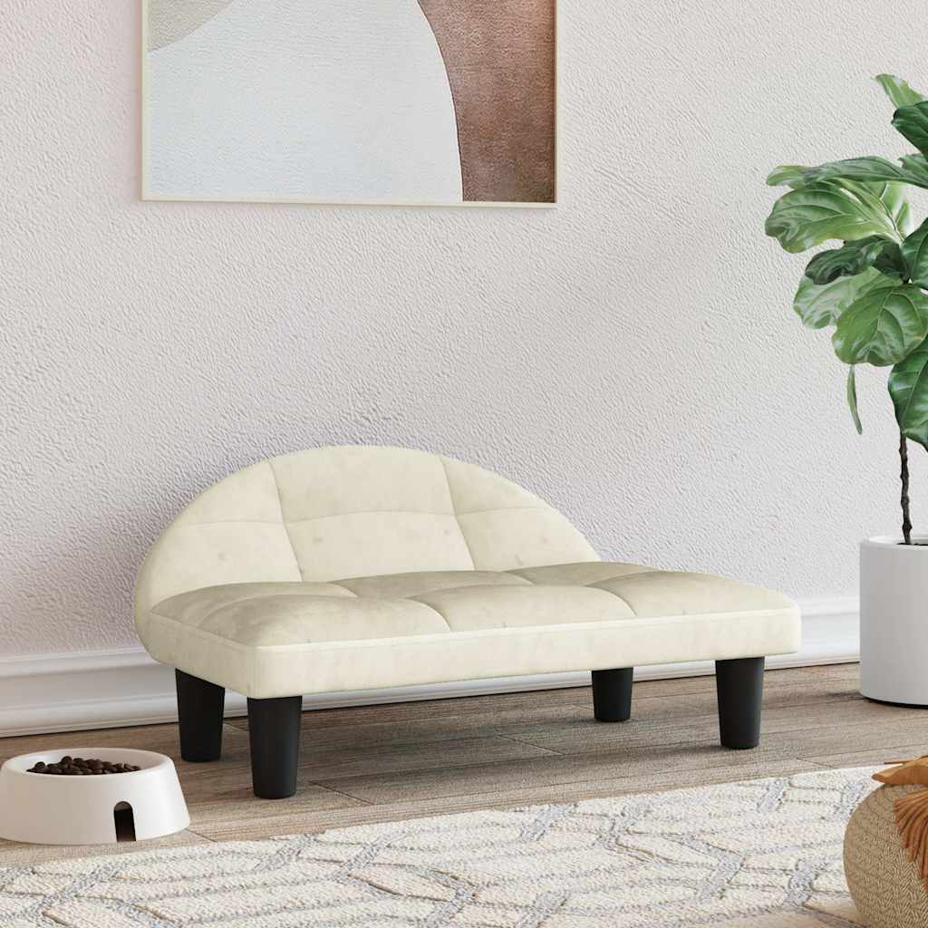 Hundebett Creme 70x52x30 cm Stoff