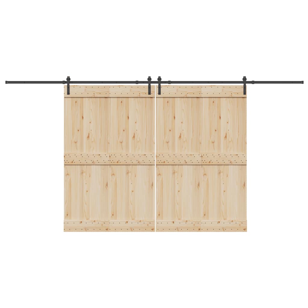 Schiebetürbeschlag-Set 305 cm Stahl Schwarz