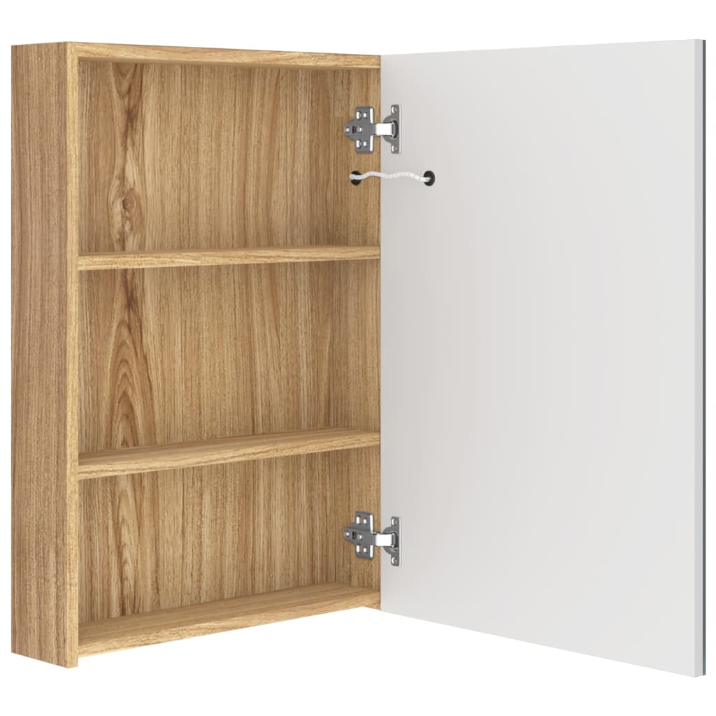 LED-Spiegelschrank fürs Bad Glänzend Weiß 50x13x70 cm