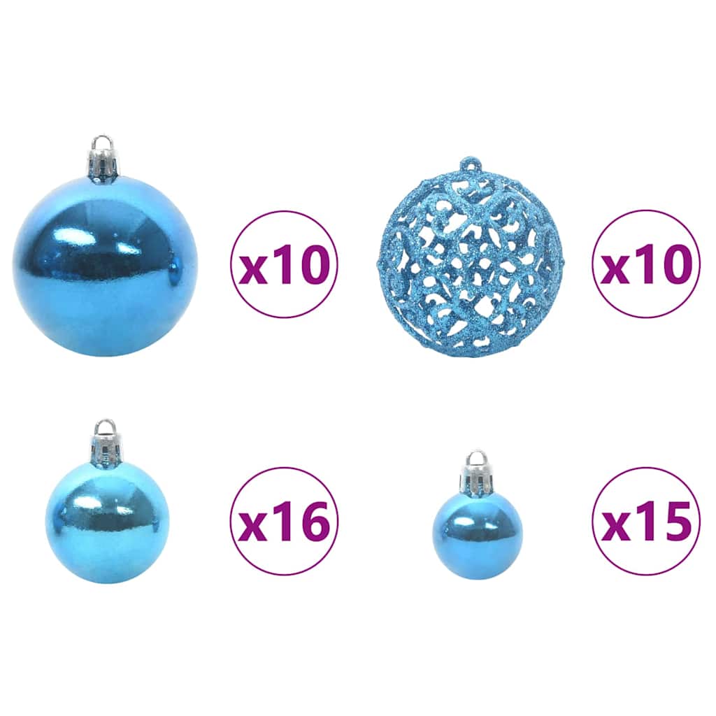 Künstlicher Weihnachtsbaum mit LEDs Kugeln Zapfen 150 cm