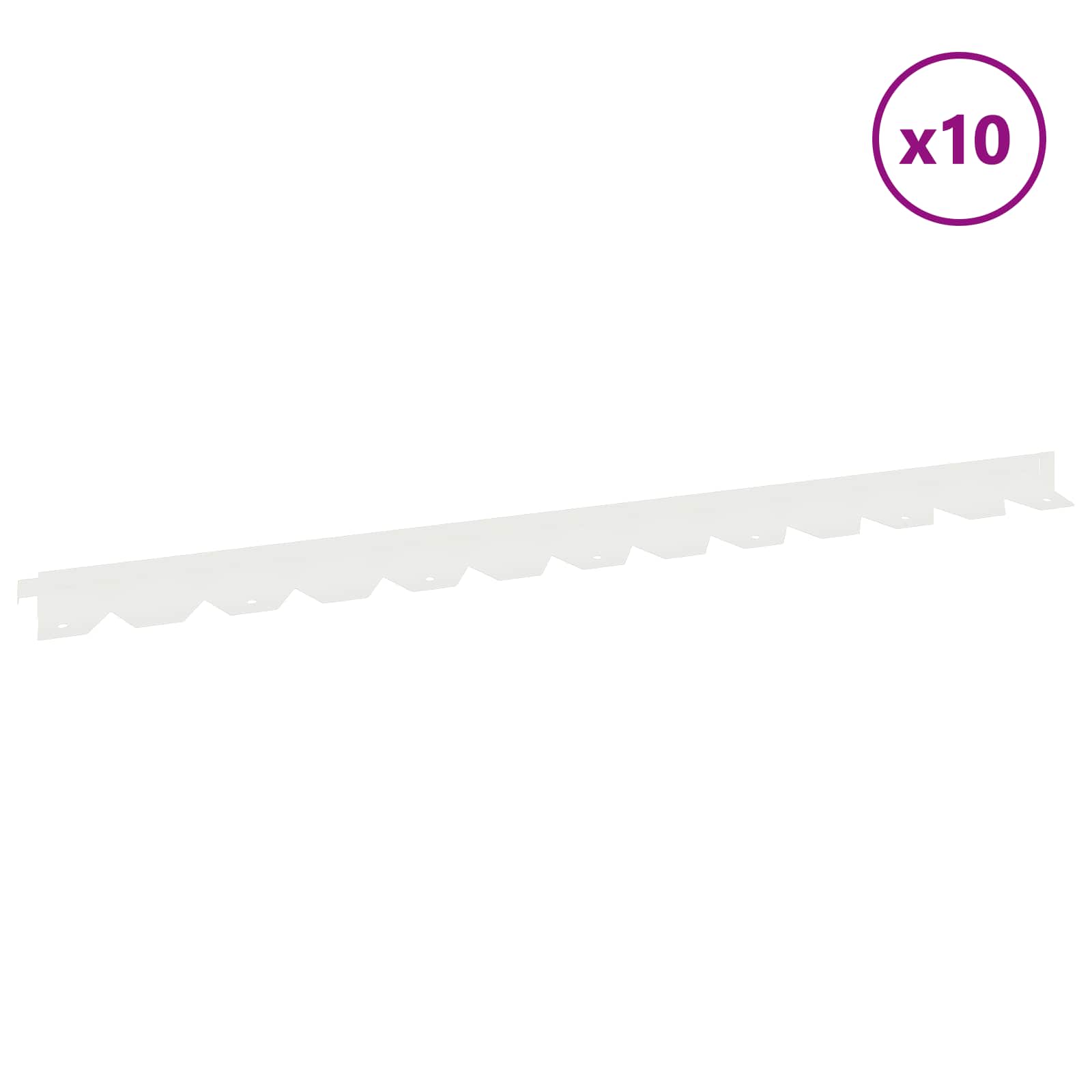 Raseneinfassung 10 pcs 102 x 4 x 4 cm Stahl Schwarz