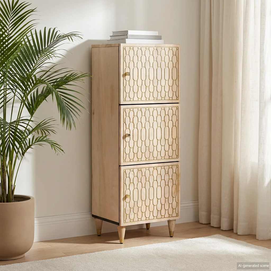 Highboard 40x33x110 cm Massivholz Mango