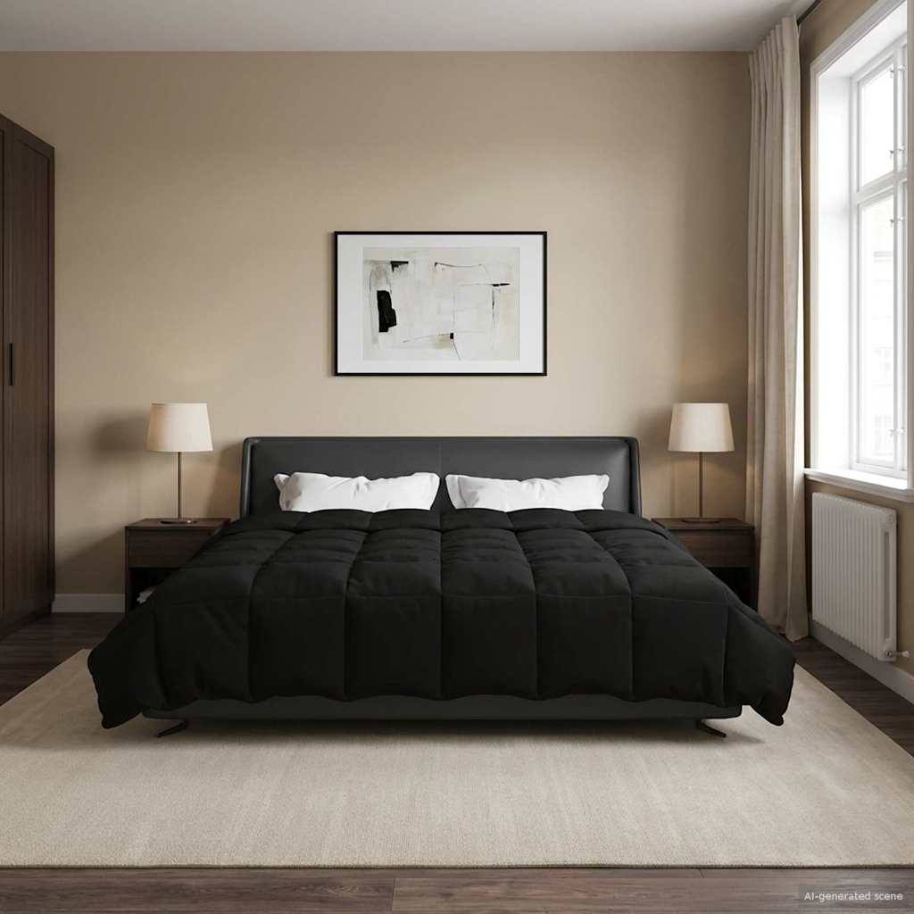 Winterbettdecke Gepolstert Anthrazit 240 x 260 cm Mikrofaser