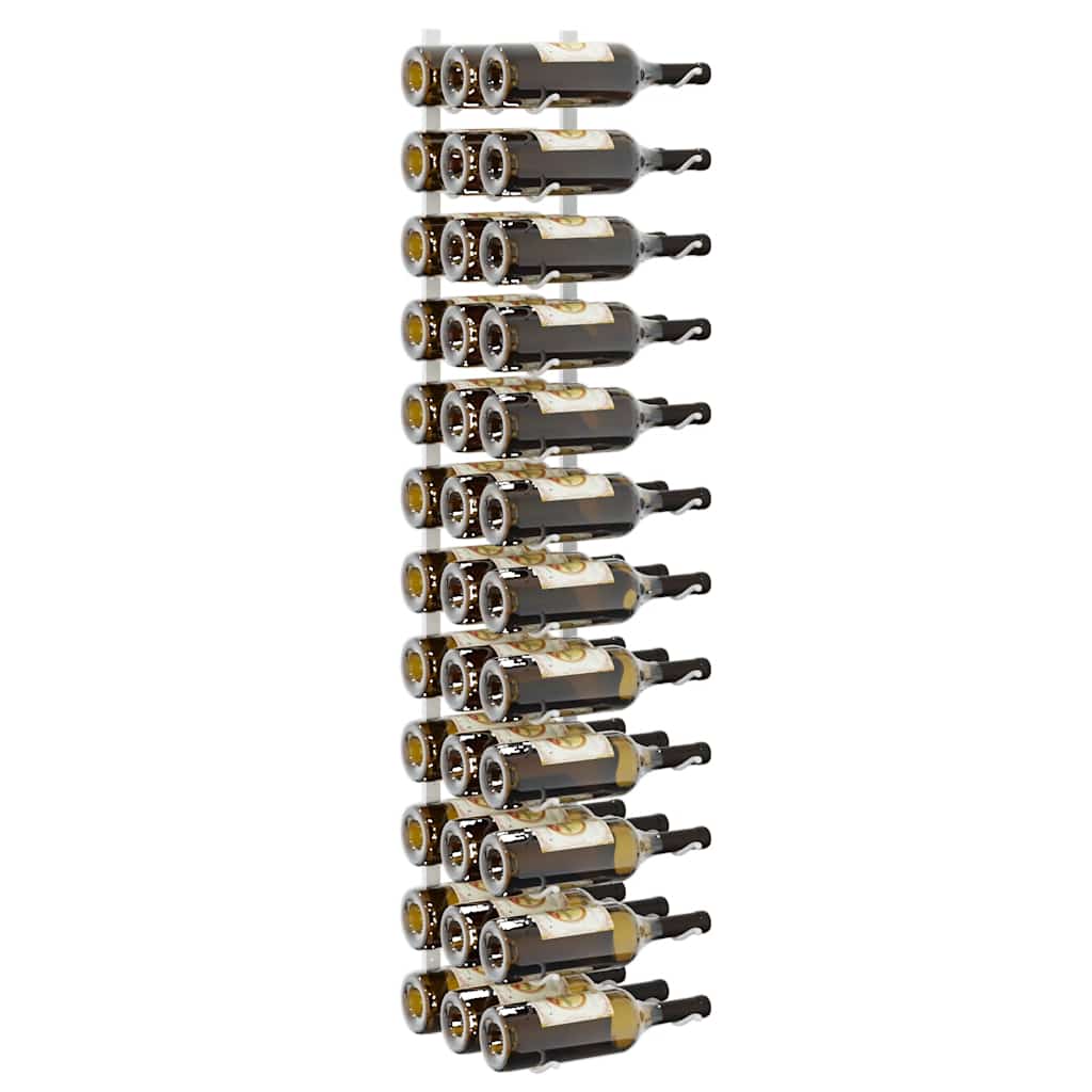 Wand-Weinregal für 24 Flaschen Schwarz Eisen