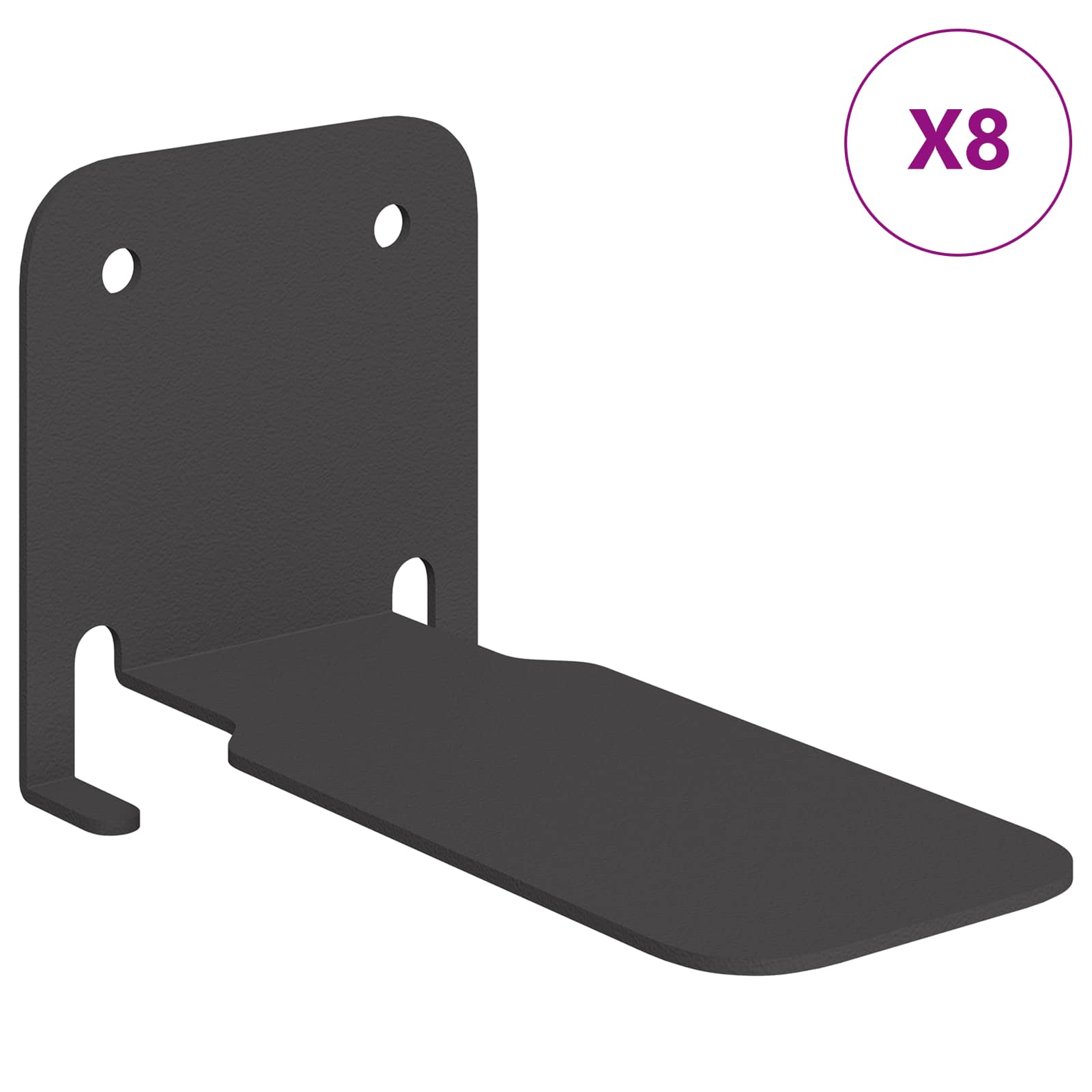 Unsichtbares Schwimmendes Regal 4 pcs Schwarz 6 x 11 x 6,5 cm