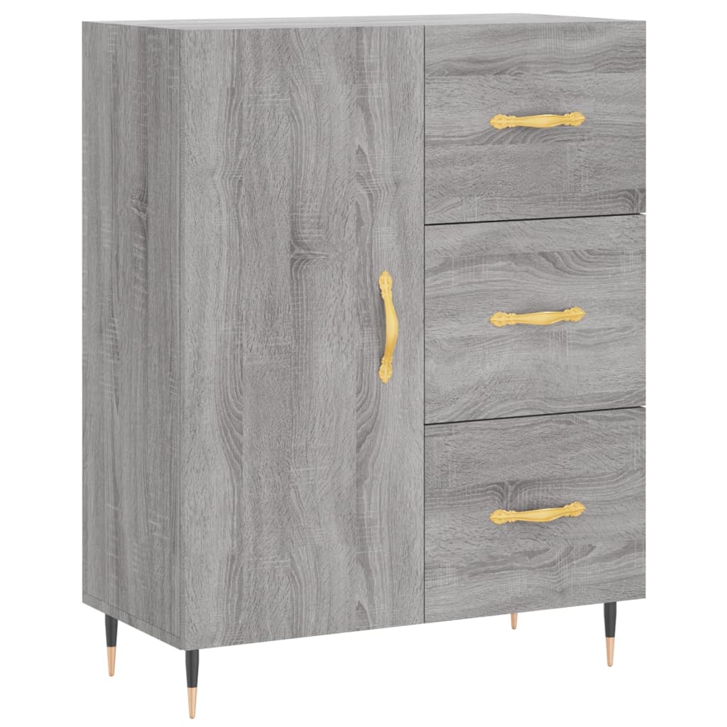 Highboard Betongrau 69,5x34x180 cm Holzwerkstoff