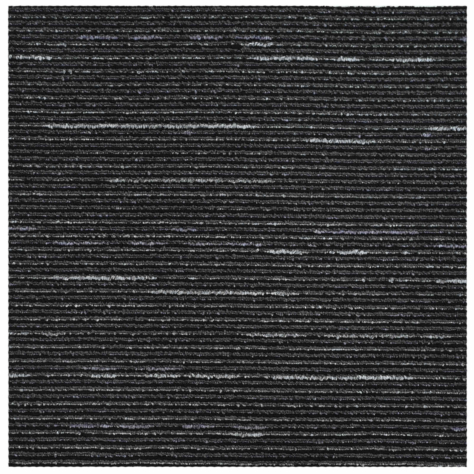 Teppichfliese Hellgrau mit Streifen 50 x 50 cm 4 pcs