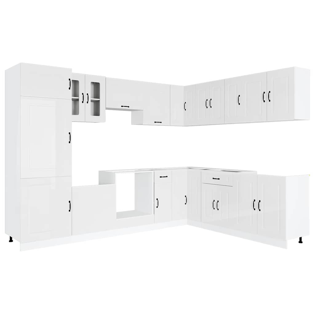 14-tlg. Küchenschrank-Set Kalmar Weiß Holzwerkstoff