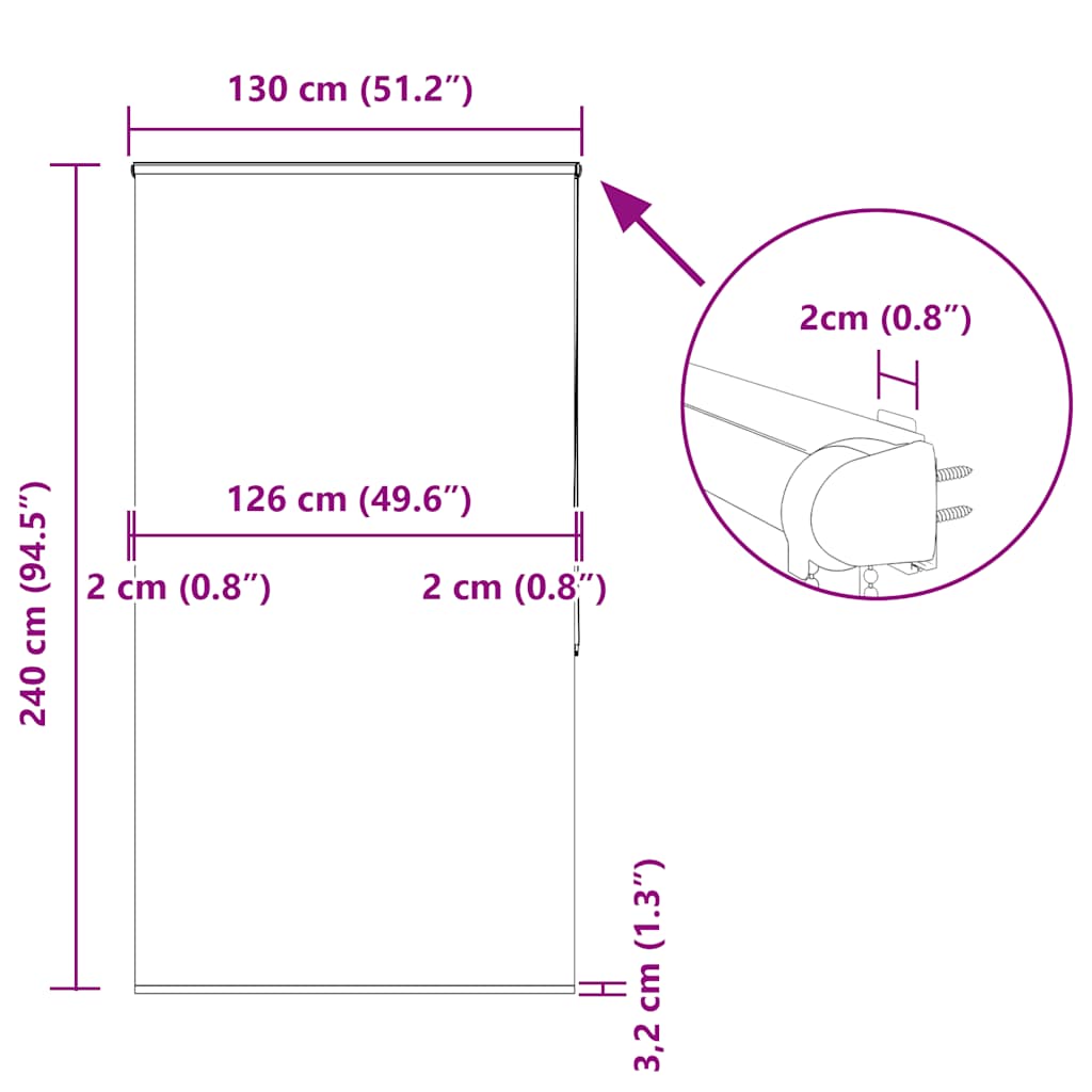 Duschrollo 60x240 cm Stoffbreite 56 cm