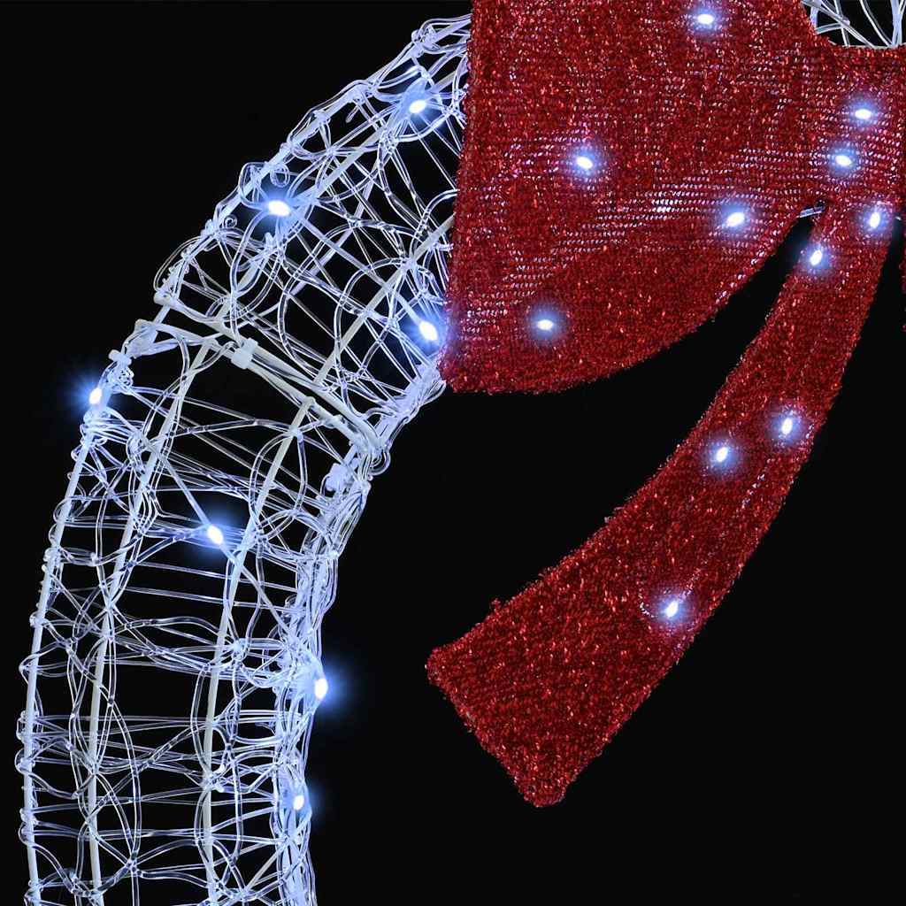 Kranz mit 60 LEDs Warmweiß 76 x 76 x 8,5 cm Acryl