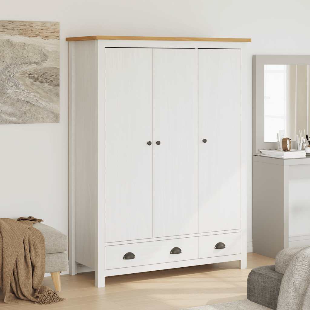 Kleiderschrank mit 3 Türen Hill 127x50x170cm Massivholz Kiefer